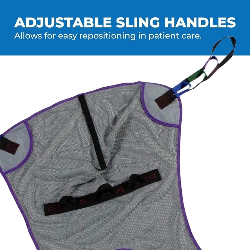 Patient Aid Large Mesh Patient Lift Sling Full Body Commode 350lb Transfer - Picture 12 of 12